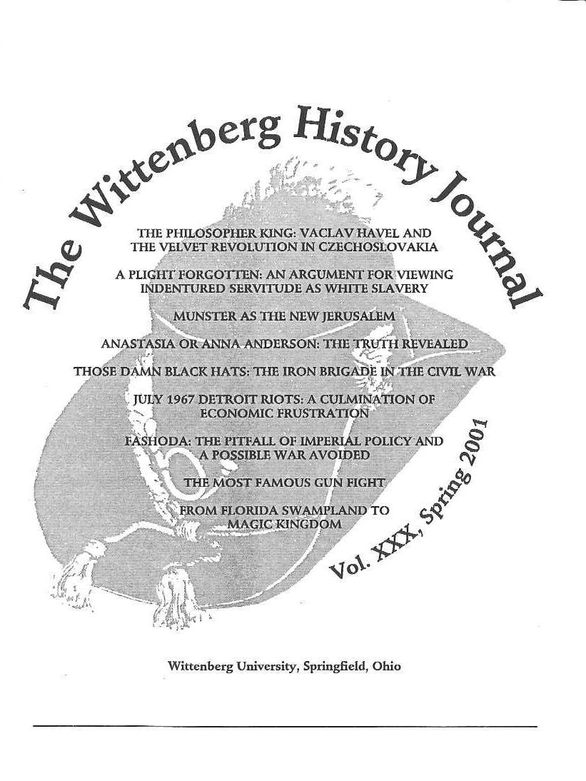 The Wittenberg History Journal: Volume XXX, Spring 2001